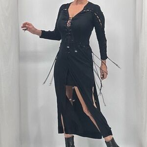 Vintage Y2K Goth Avant Garde Whimsigoth Cosplay Cut Out Corset Dress